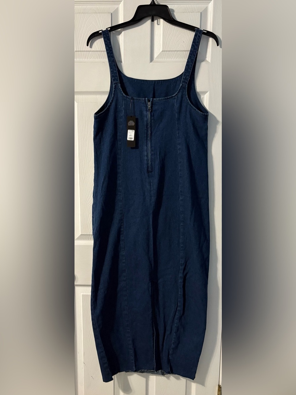 Fashion Nova Blue Denim Square-Neck Midi Dress - Picture 5 of 5